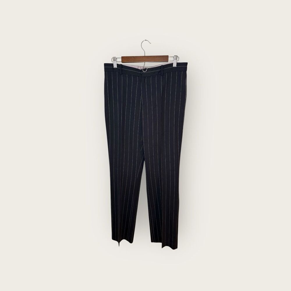 Ralph Lauren Black Label Wool Striped Navy Dress Pants Size 10